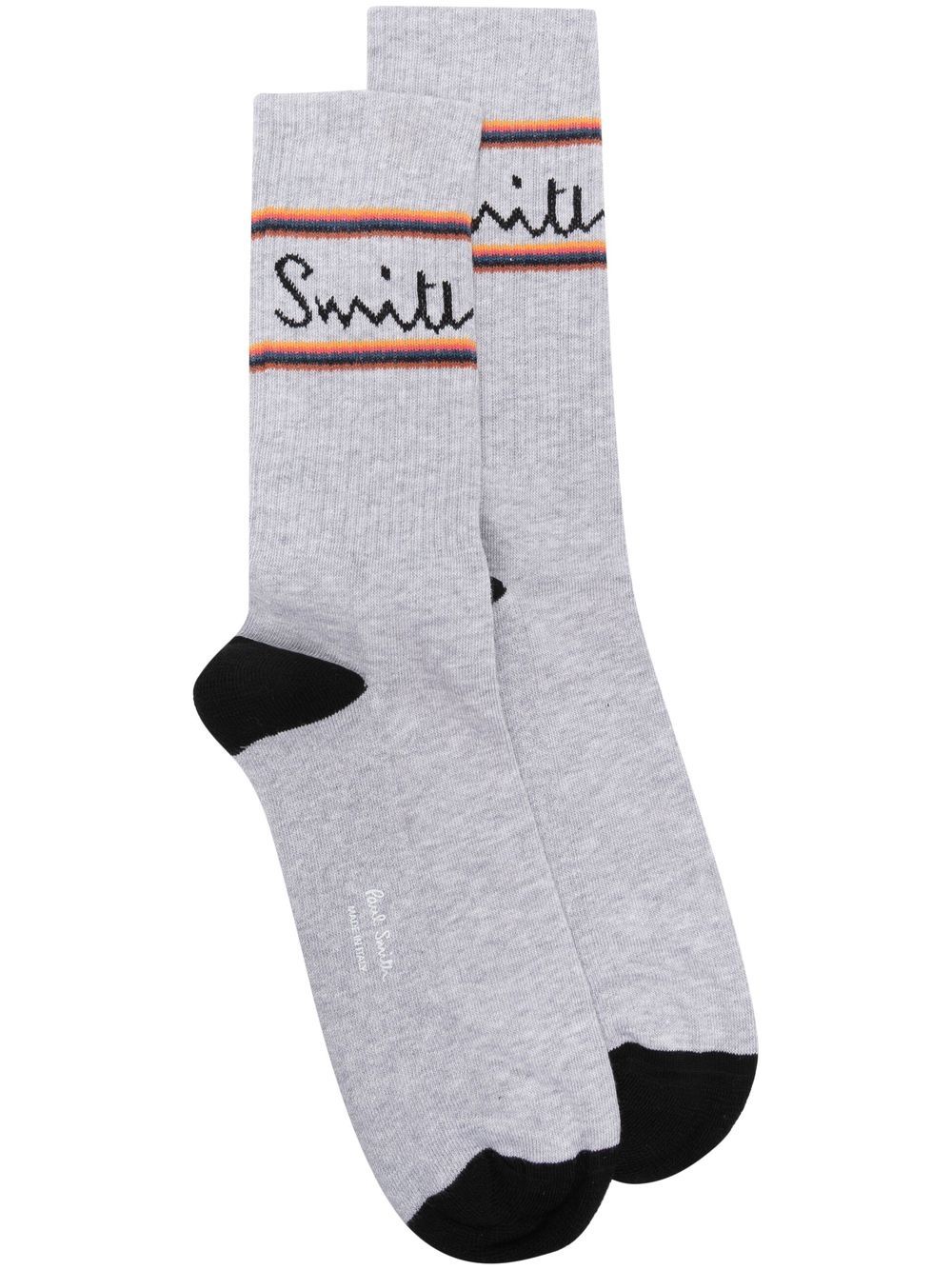 Paul Smith logo嵌花针织袜 - 灰色