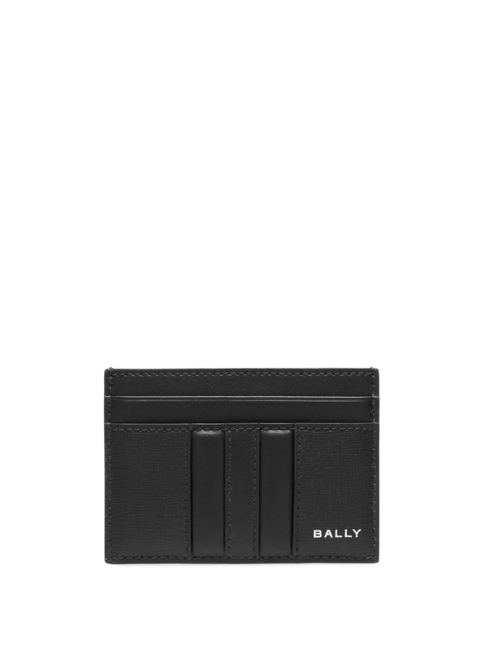 Bally logo印花皮质卡夹 - 黑色