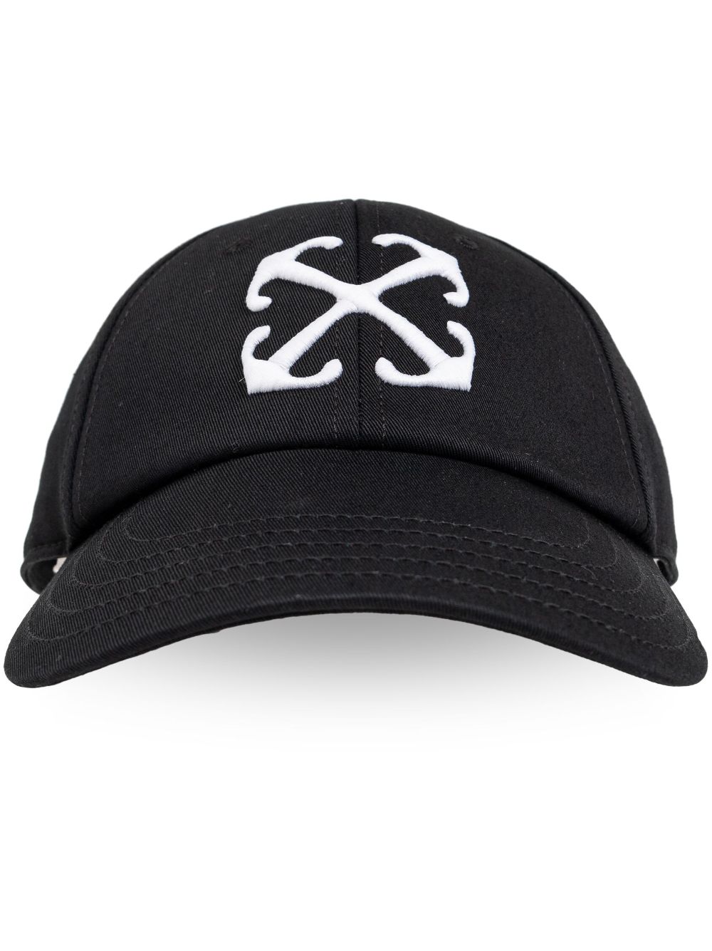 Off-White logo棉棒球帽 - 黑色