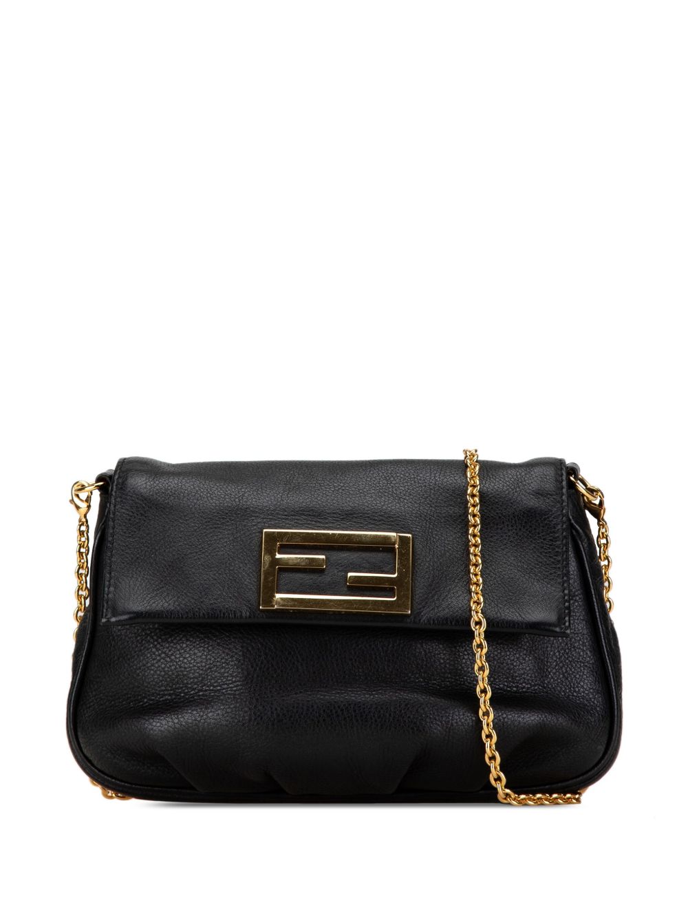Fendi Pre-Owned Fendista Pochette 皮质斜挎包（2000-2010年典藏款） - 黑色