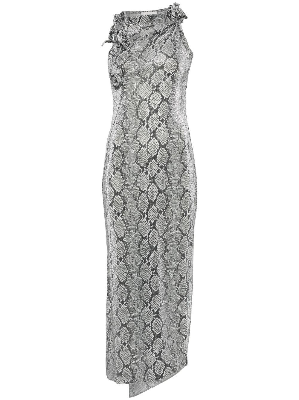 Coperni Snake-Print Flower 礼服 - 灰色