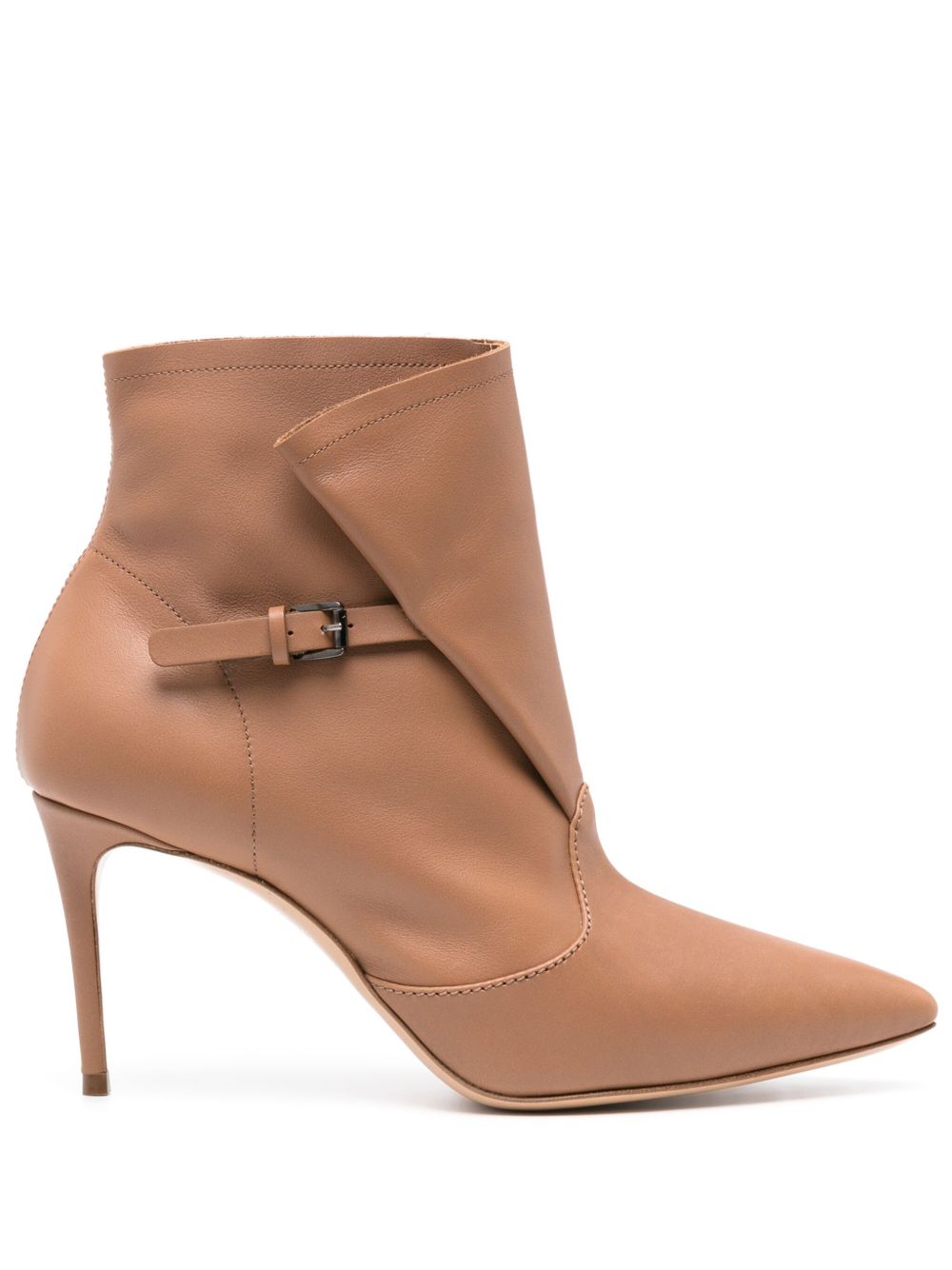 Casadei Julia Kate 皮质高跟及踝靴 - 褐色