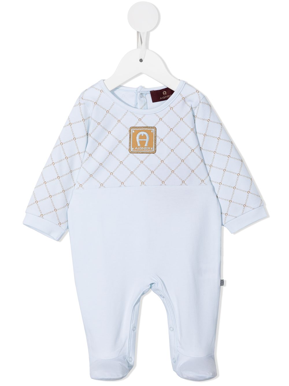 Aigner Kids logo连体衣 - 蓝色