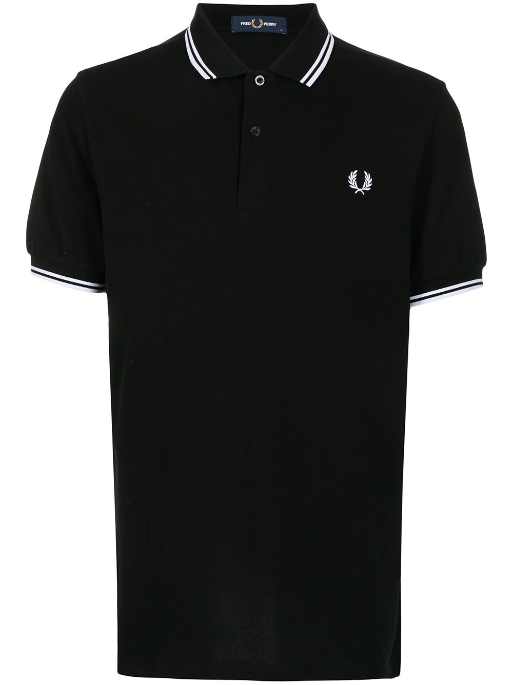 Fred Perry logo刺绣polo衫 - 黑色