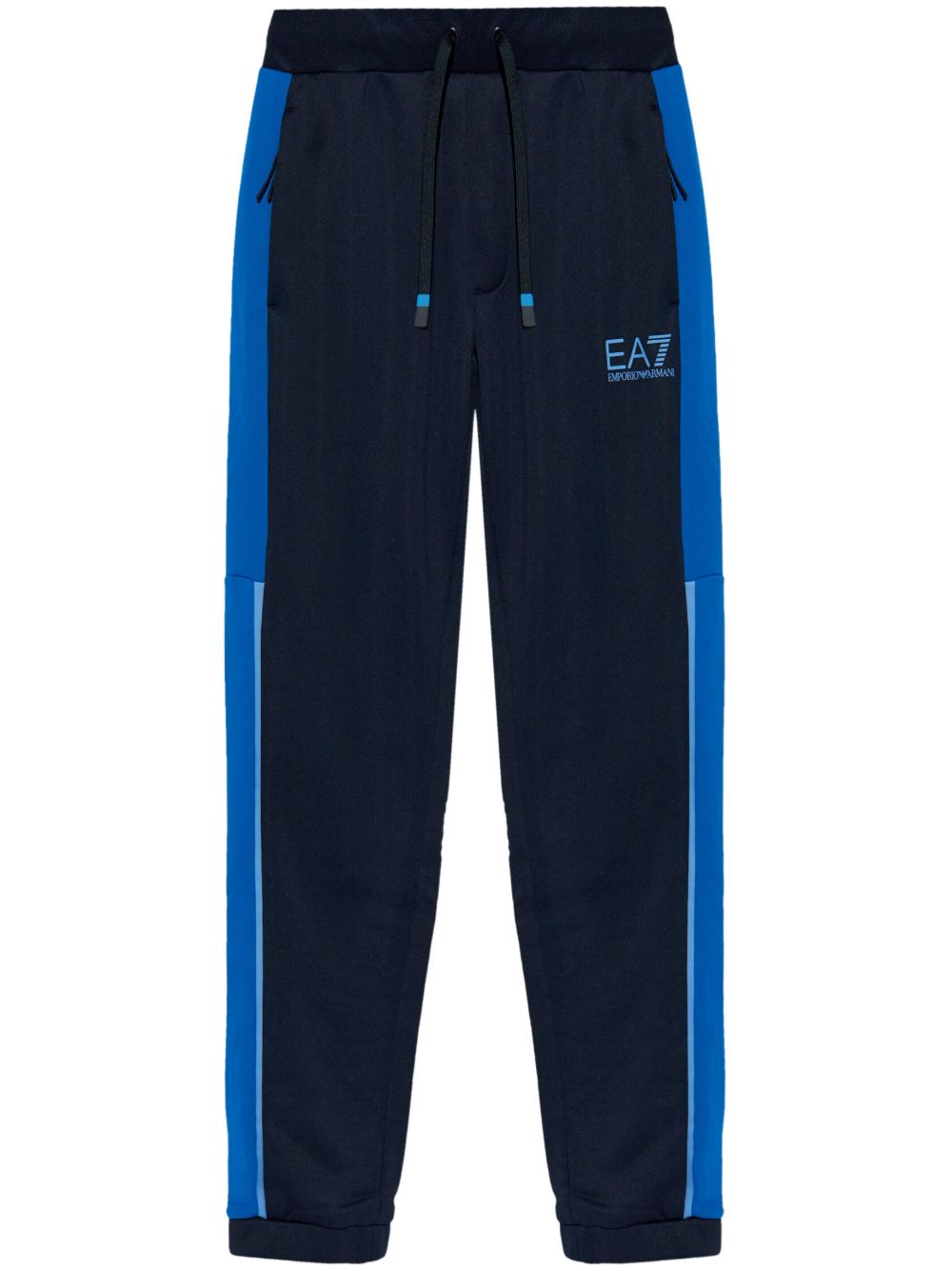 Ea7 Emporio Armani logo印花运动裤 - 蓝色