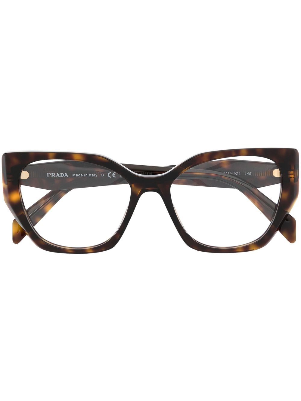 Prada Eyewear 圆框眼镜 - 褐色