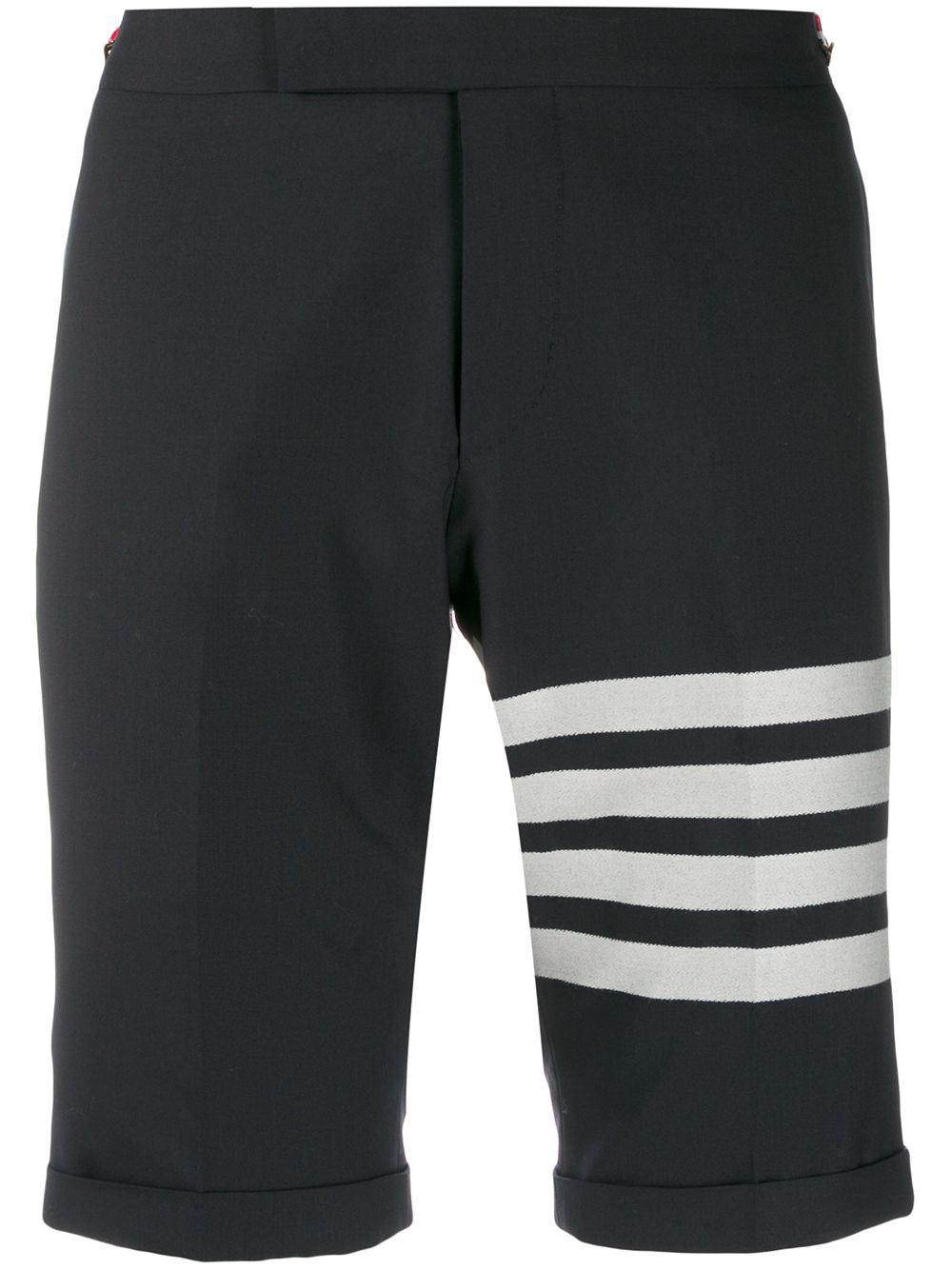 Thom Browne 四条纹编织精裁短裤 - 蓝色