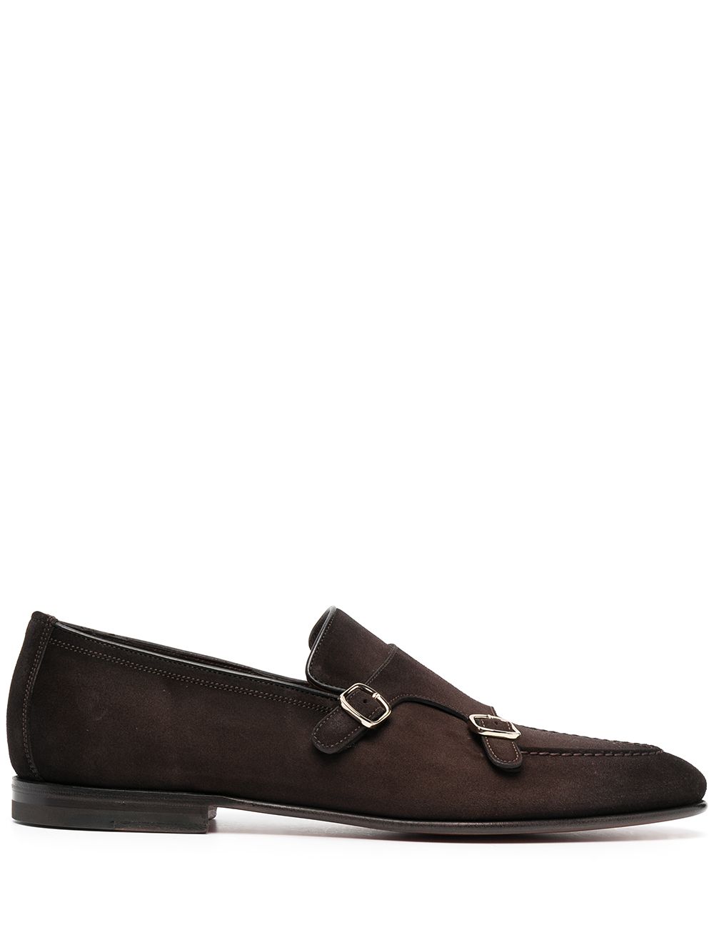 Santoni 双扣环孟克鞋 - 褐色