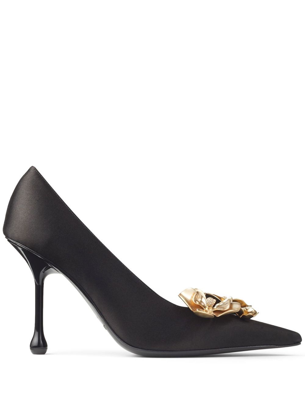 Jimmy Choo Ixia 缎面高跟鞋 - 黑色