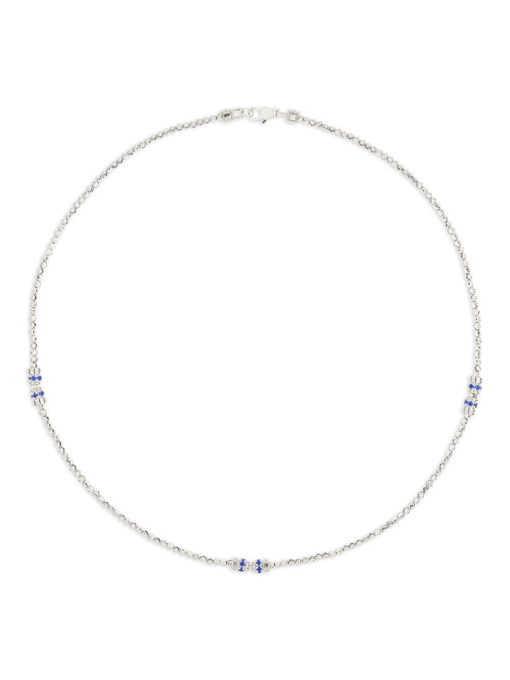 Officina Bernardi 18K白金 Moon 蓝宝石项链 - 银色