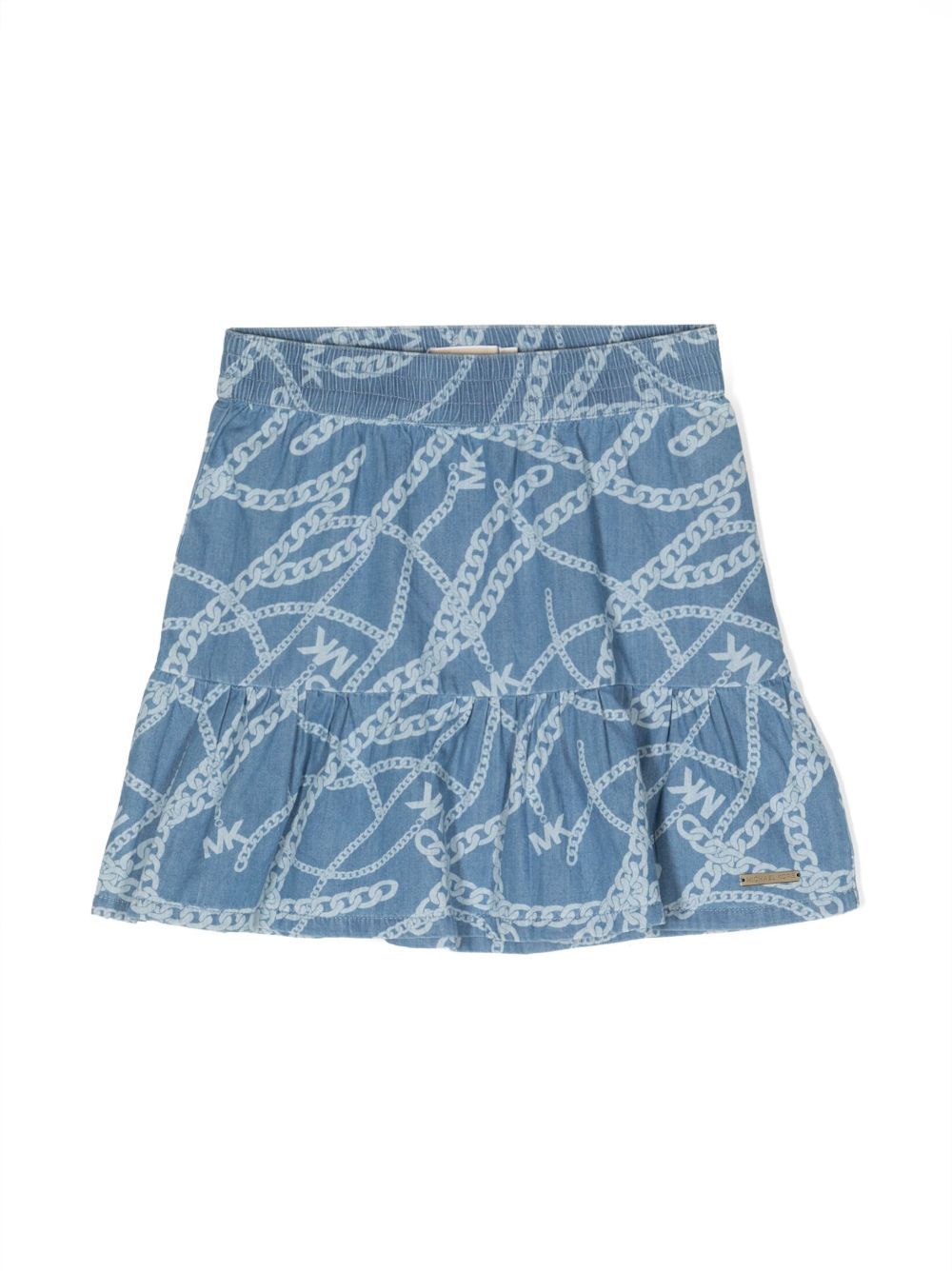 Michael Kors Kids chain-link print tiered skirt - 蓝色