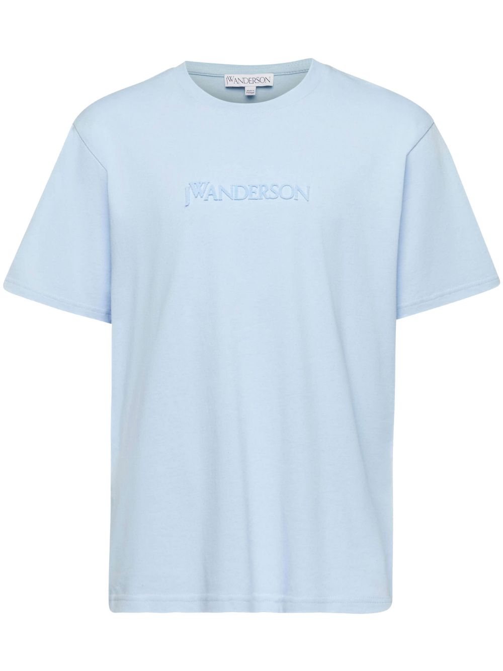 JW Anderson logo刺绣棉衬衫 - 蓝色