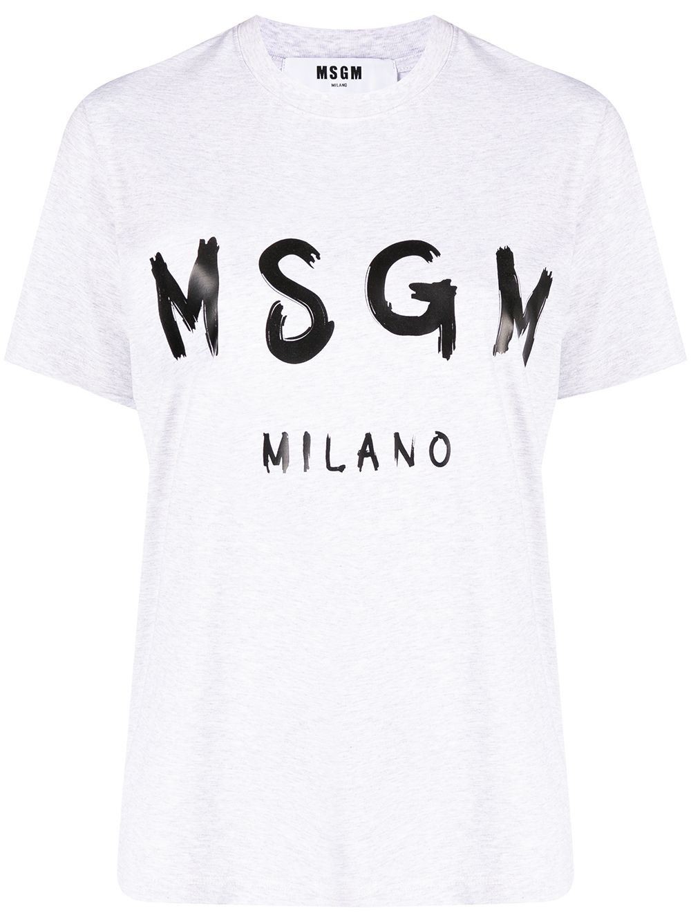 MSGM logo印花棉质T恤 - 灰色