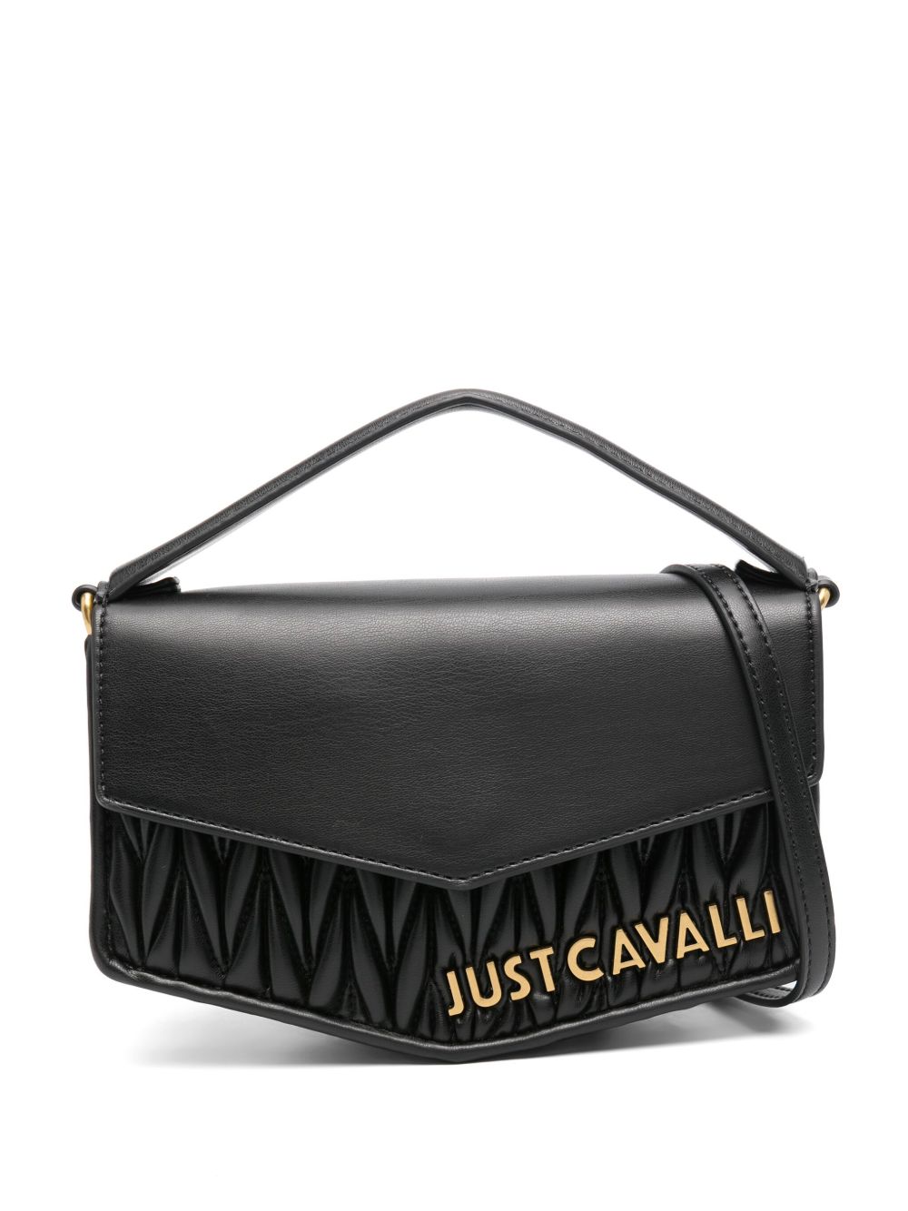 Just Cavalli 马特拉塞凸纹效果手提包 - 黑色