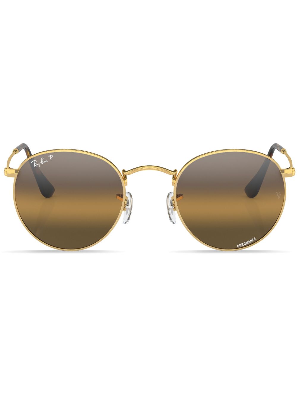 Ray-Ban Chromance 圆框太阳眼镜 - 金色