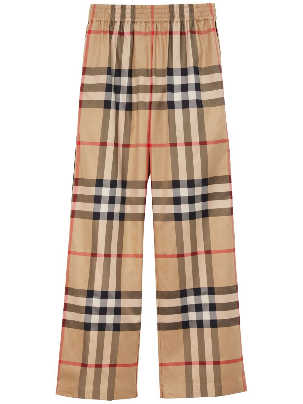 Burberry 格纹棉长裤 - 中性色