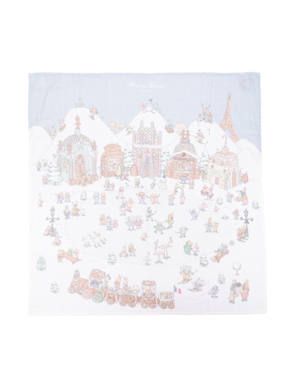 Atelier Choux Carre Les Merveilles d'Hiver 毯子（95厘米 x 95厘米） - 白色