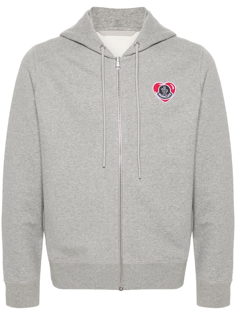 Moncler 标贴拉链连帽衫 - 灰色
