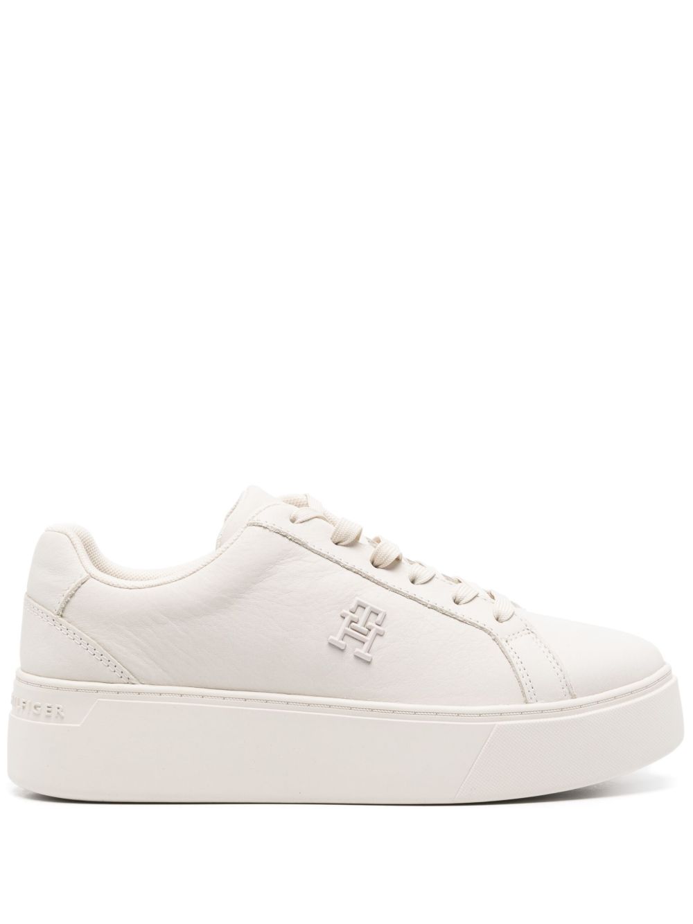 Tommy Hilfiger Court 厚底皮质运动鞋 - 中性色