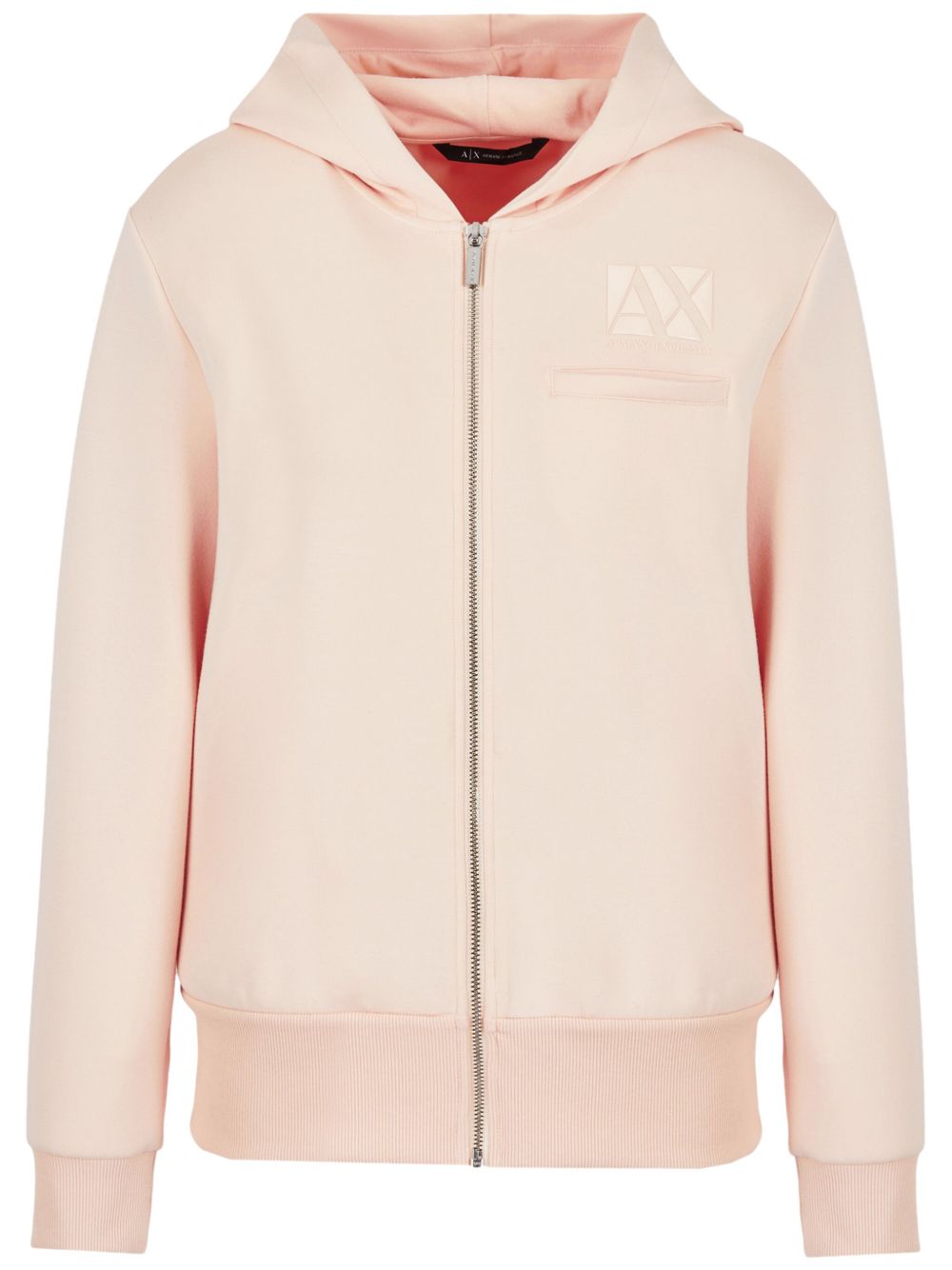 Armani Exchange logo印花拉链连帽衫 - 中性色