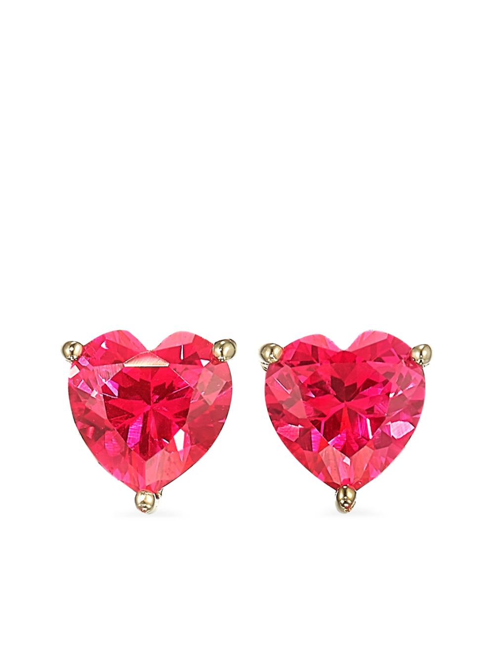 Anabela Chan Ruby Heart 18K黄金耳钉 - 金色