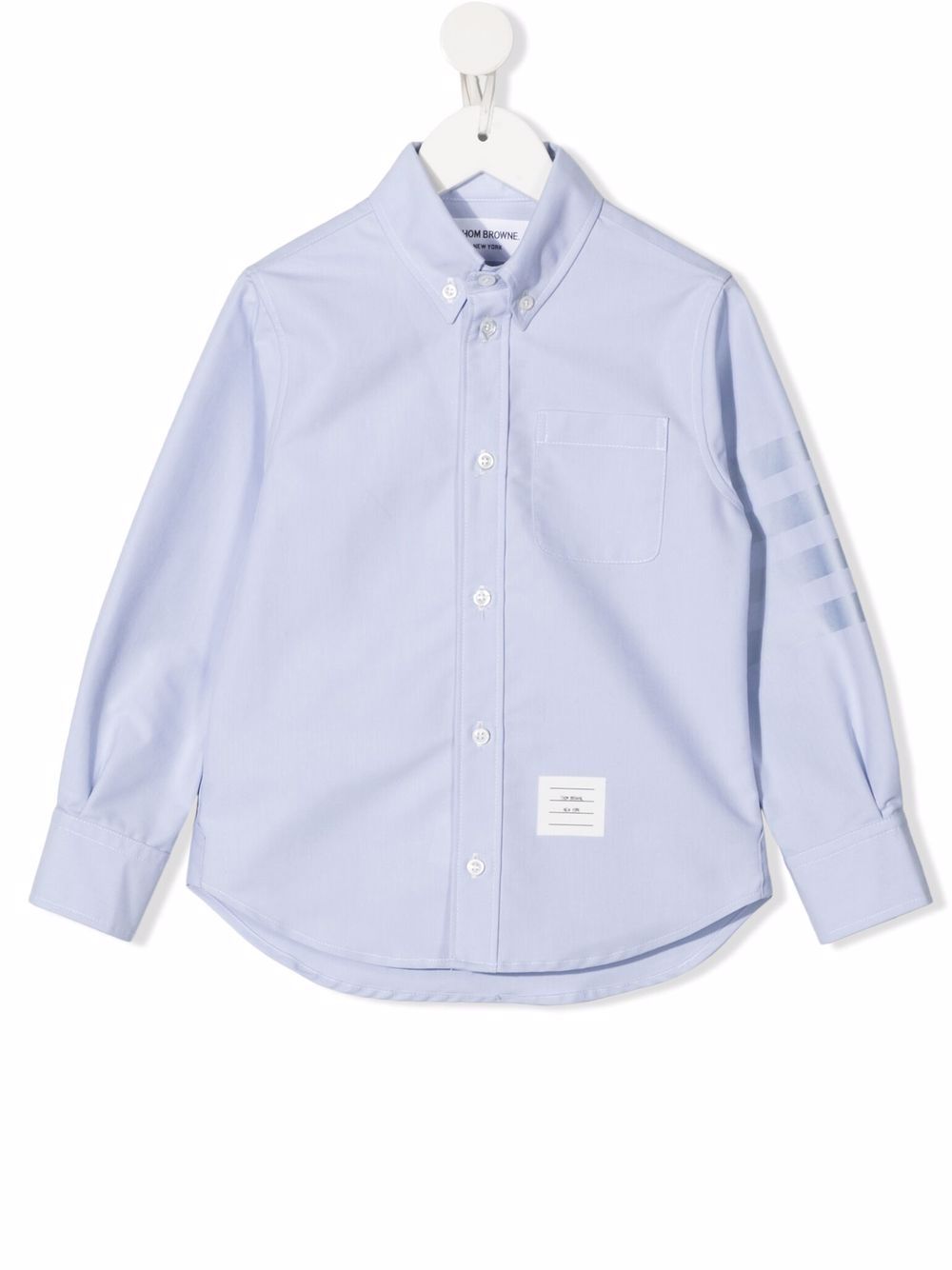 Thom Browne Kids 条纹印花衬衫 - 蓝色