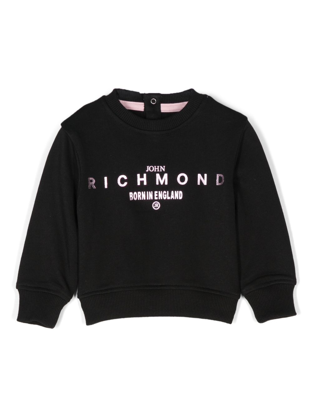 John Richmond Junior logo印花棉卫衣 - 黑色