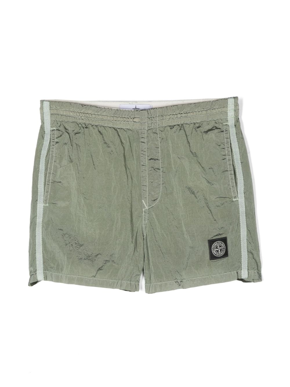 Stone Island Junior 标贴泳裤 - 绿色