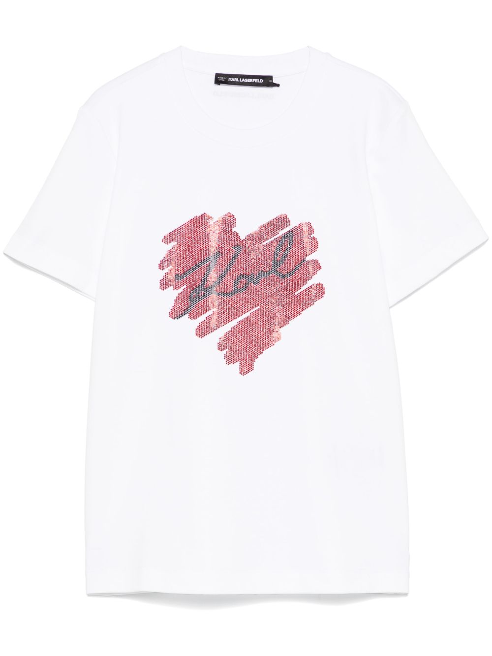 Karl Lagerfeld logo心形T恤 - 白色