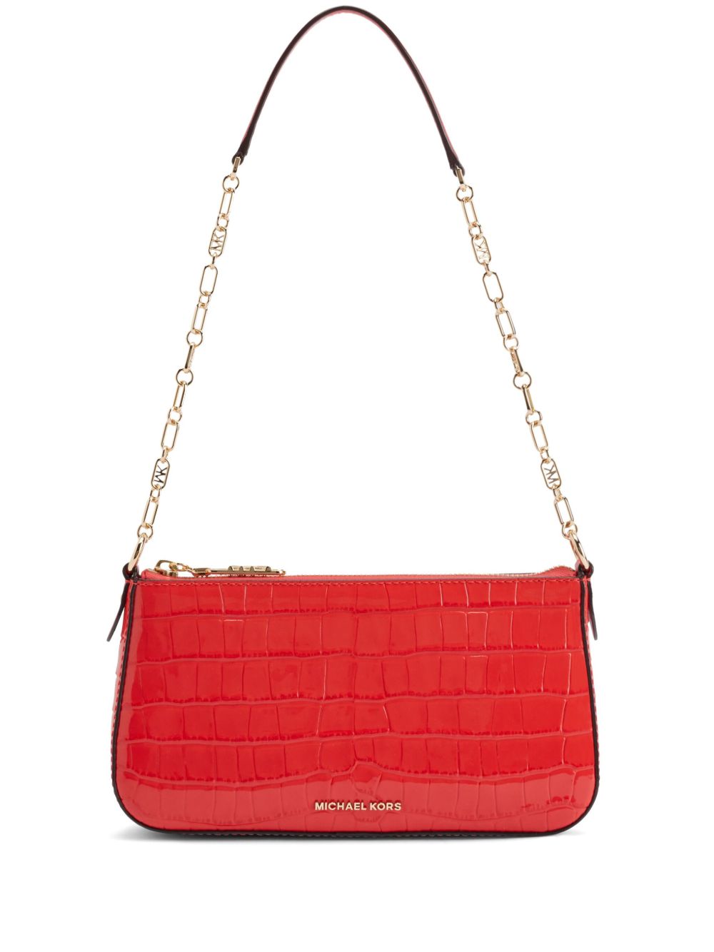 Michael Kors 仿鳄鱼纹压纹皮质单肩包 - 红色
