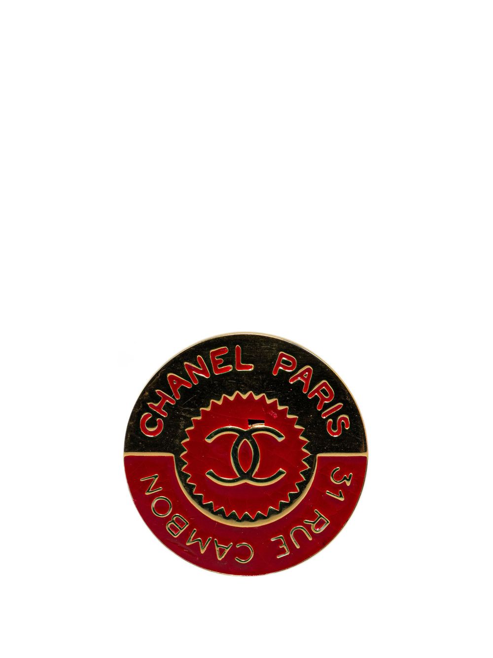 CHANEL Pre-Owned 镀金 Rue Cambon Pin 胸针（1900年代典藏款） - 金色