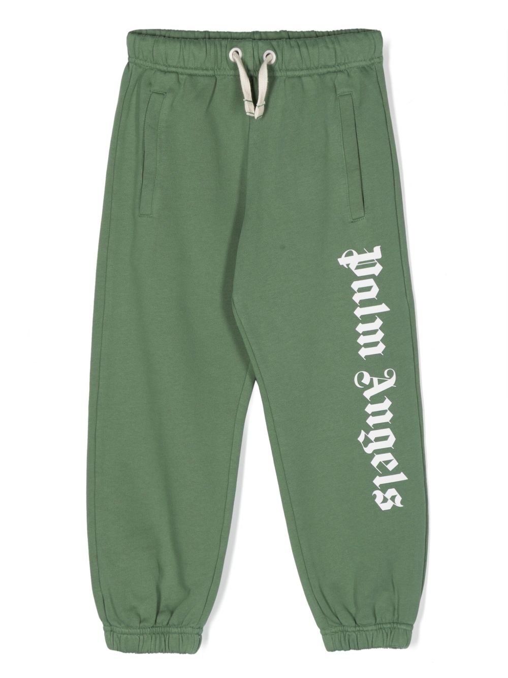Palm Angels Kids logo印花抽绳运动裤 - 绿色