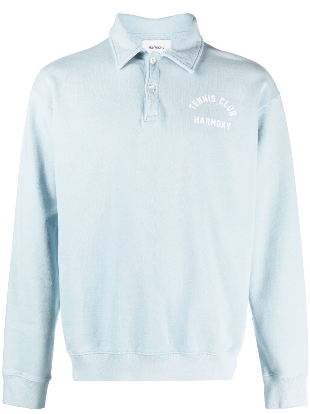 Harmony Paris logo印花棉polo衫 - 蓝色