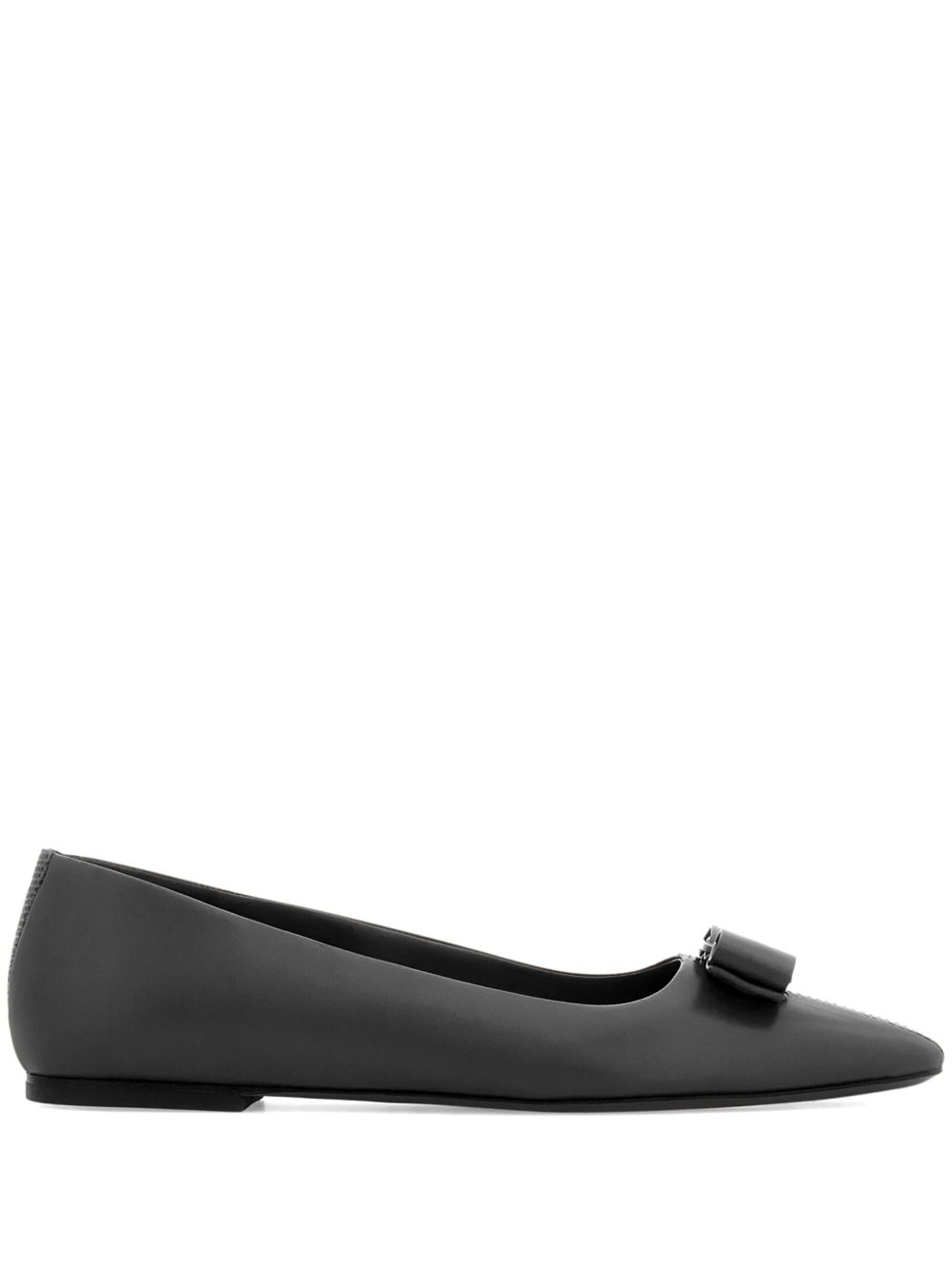 Ferragamo Vara 蝴蝶结芭蕾平底鞋 - 黑色