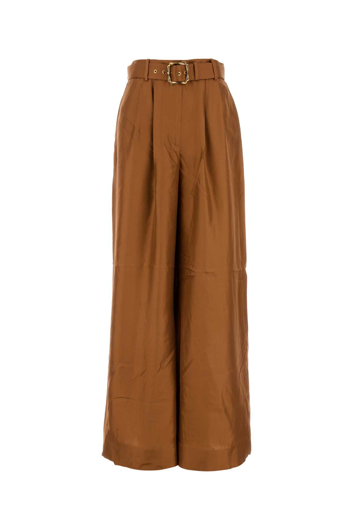 Zimmermann Caramel Silk Illustration Wide-leg Pant