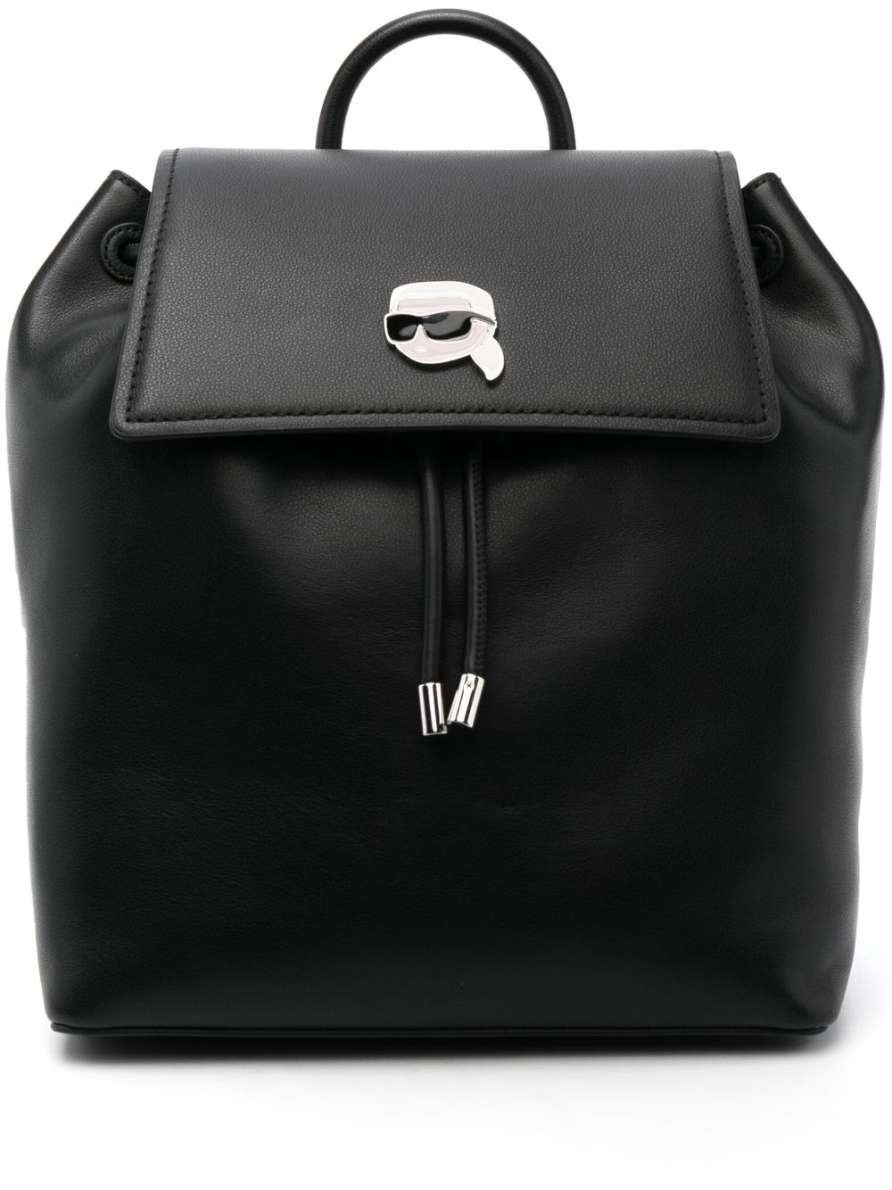 Karl Lagerfeld Ikon Pin 皮质背包 - 黑色