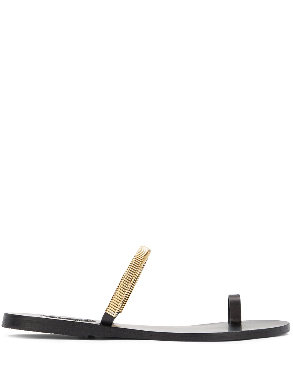 Ancient Greek Sandals Konaki 搭链缀饰凉鞋 - 黑色