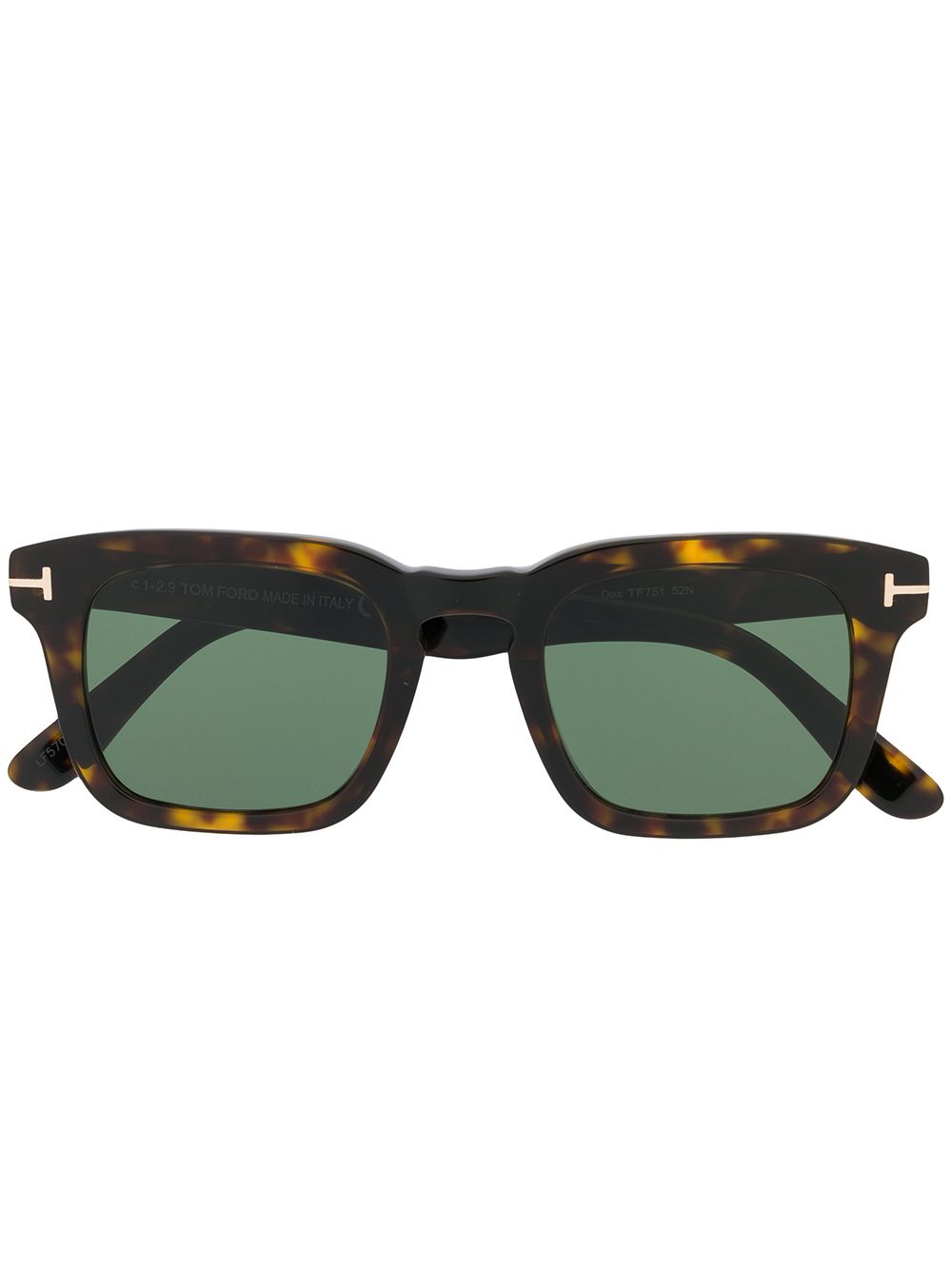 TOM FORD Eyewear 汤姆福特 玳瑁纹方框太阳眼镜 - 褐色