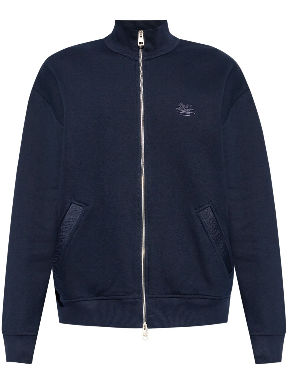 ETRO Pegaso 刺绣棉夹克 - 蓝色