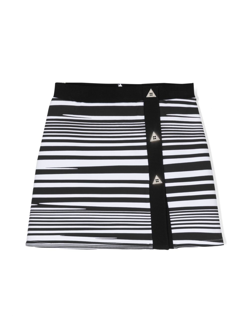 Missoni Kids 松紧裤腰条纹半身裙 - 黑色