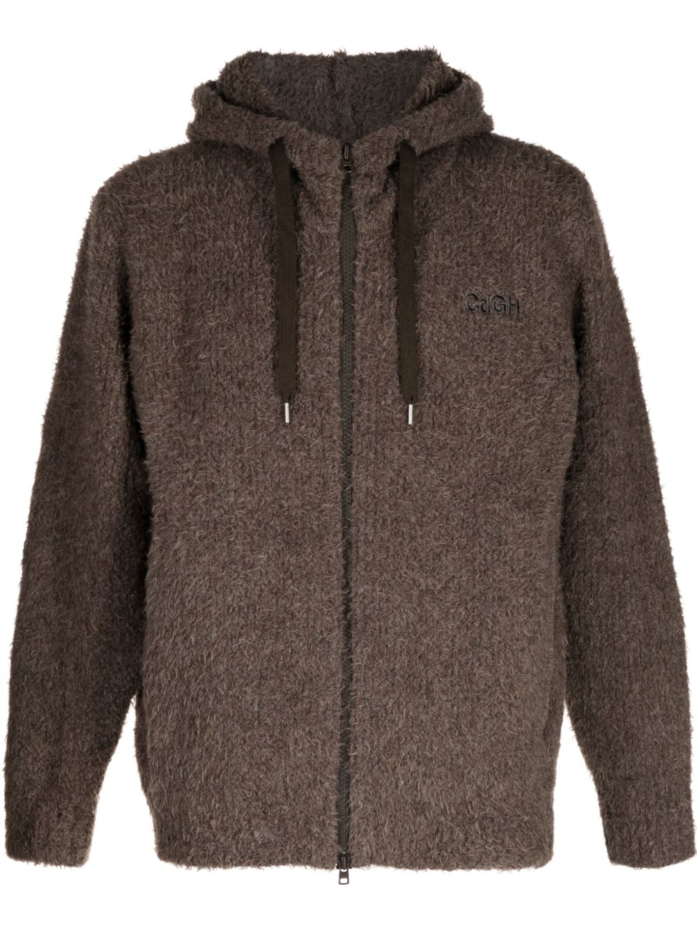 Comme des Garçons Homme logo刺绣连帽夹克 - 中性色