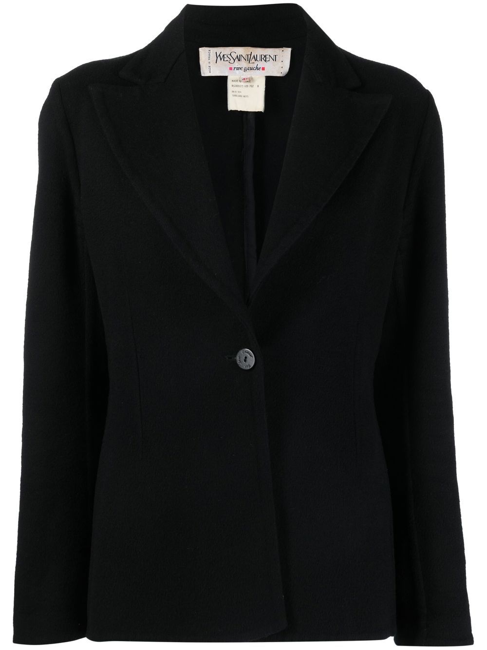 Saint Laurent Pre-Owned 戗驳领单排扣夹克 - 黑色