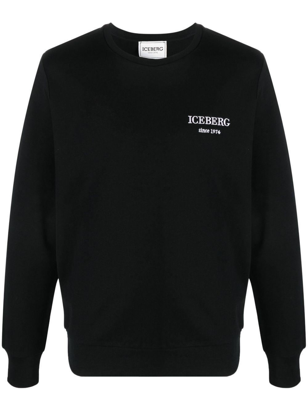 Iceberg logo刺绣棉卫衣 - 黑色