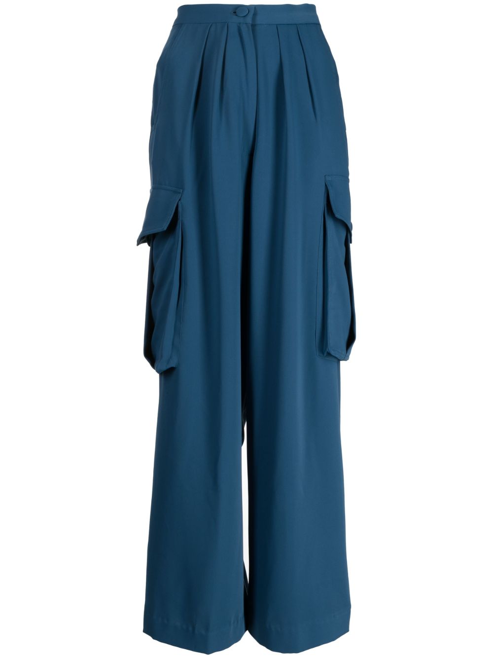 Bambah Blue Delfin 绉纱工装裤 - 蓝色