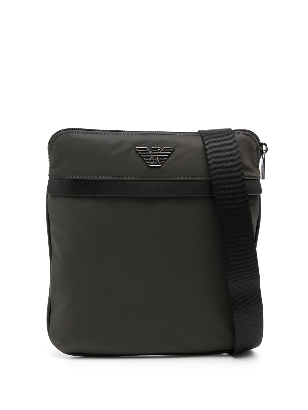 Emporio Armani 扁平邮差包 - 黑色