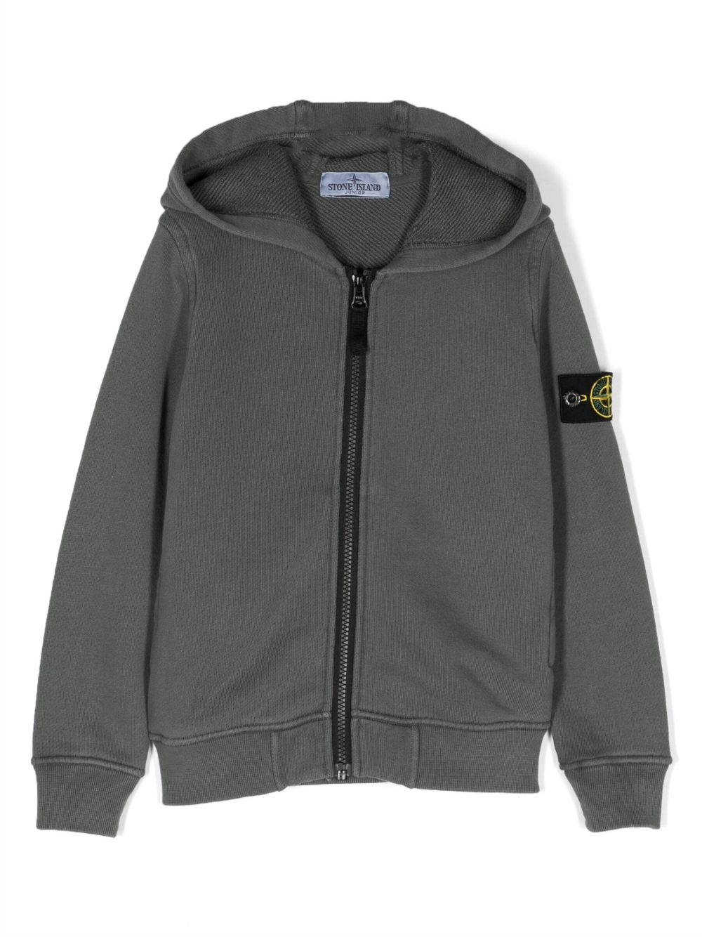 Stone Island Junior 标贴棉连帽衫 - 灰色