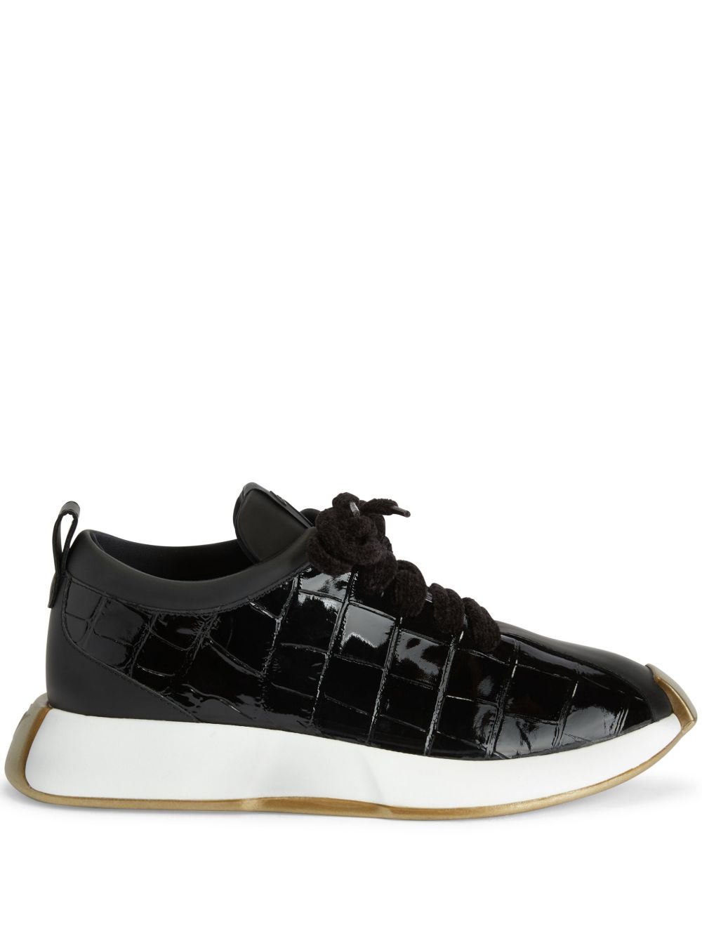 Giuseppe Zanotti Ferox 拼接皮质运动鞋 - 黑色