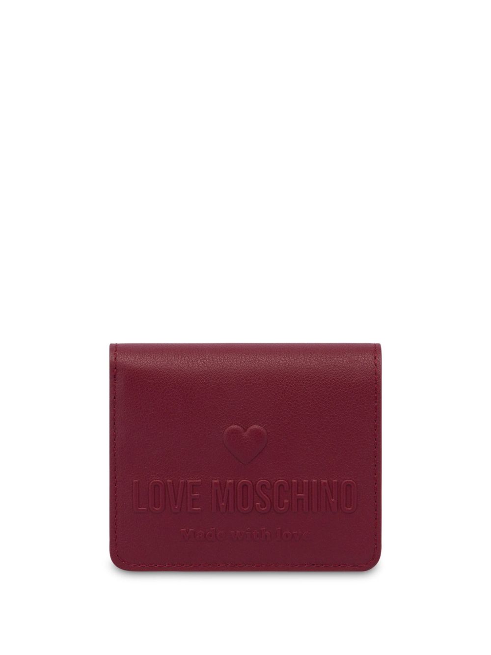 Love Moschino logo压纹对折钱包 - 红色