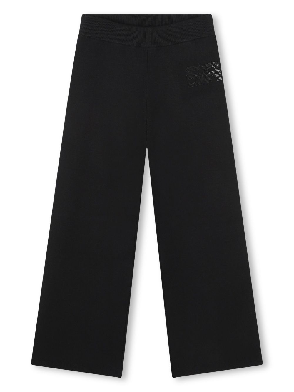 SONIA RYKIEL ENFANT 水钻logo针织运动裤 - 黑色