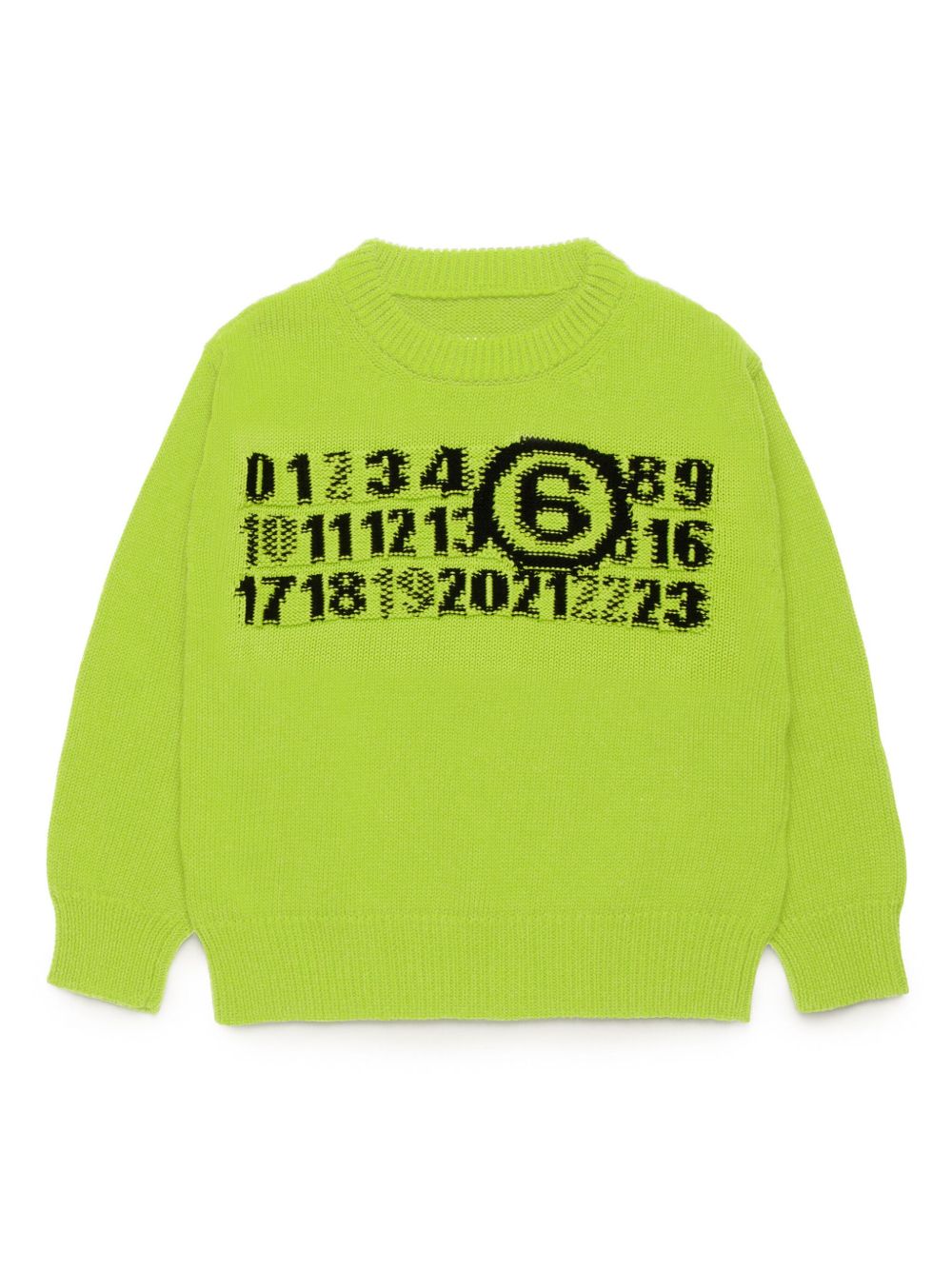 MM6 Maison Margiela Kids Numbers 毛衣 - 绿色